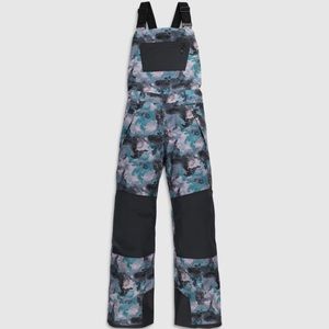 NWT Outdoor Research Snowcrew Bib in Nimbus Watercolor/Black